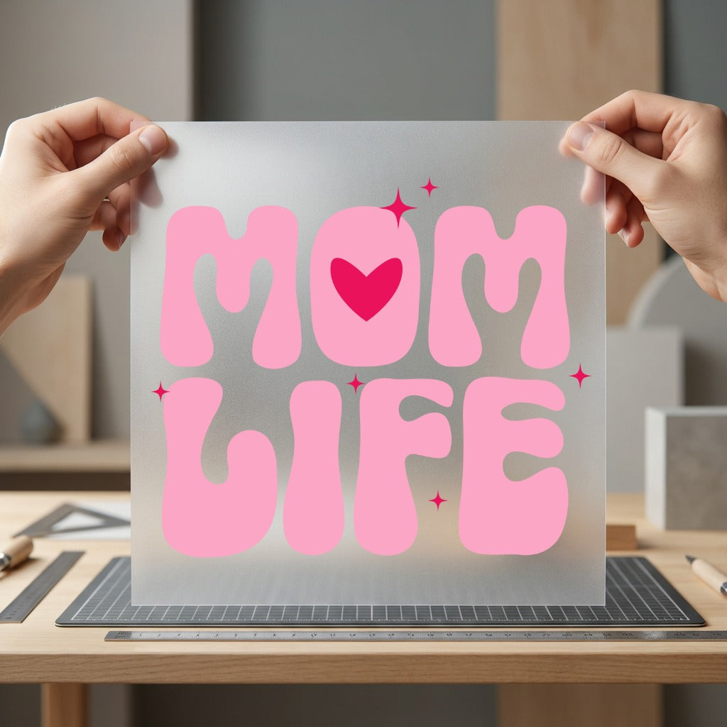 Mom Life Retro Bubbles Mom Retro Ready to Press DTF Transfer for Dtf