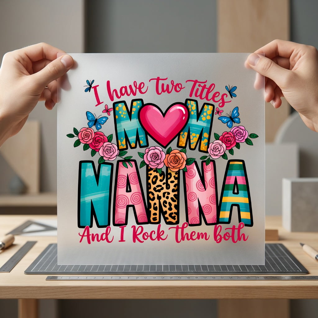 Mom Nanna Floral Diy Mom Grandma Ready to Press DTF Transfer for Dtf