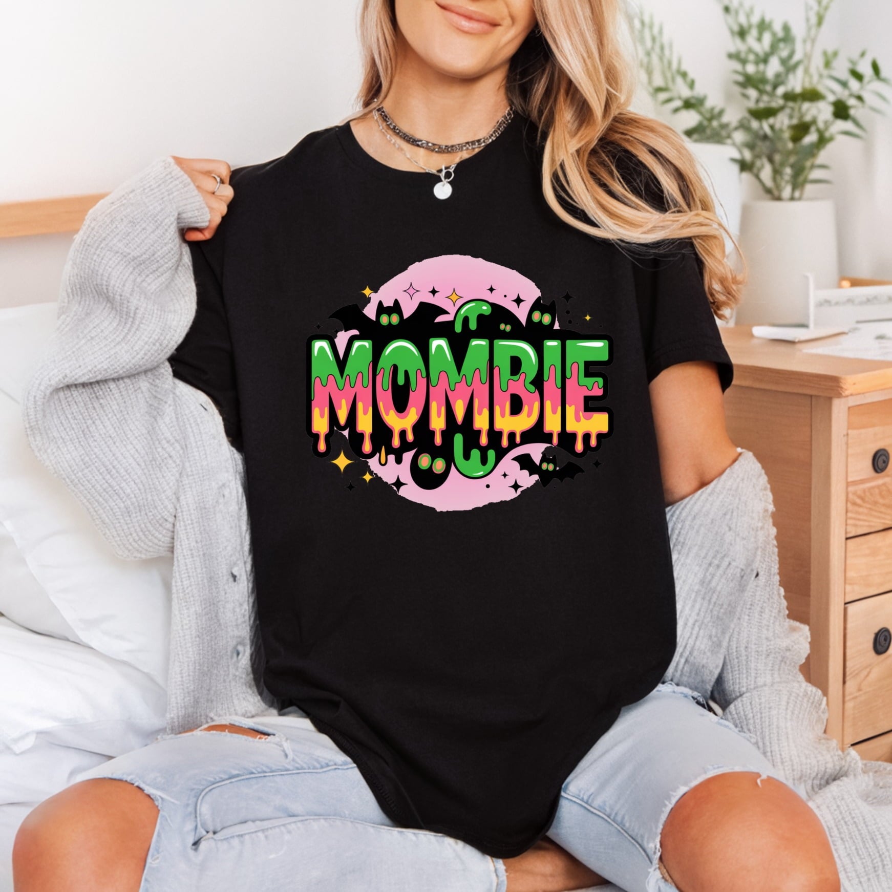 Mombie Retro Halloween Spooky Halloween Mom Ready to Press DTF Transfer for Dtf