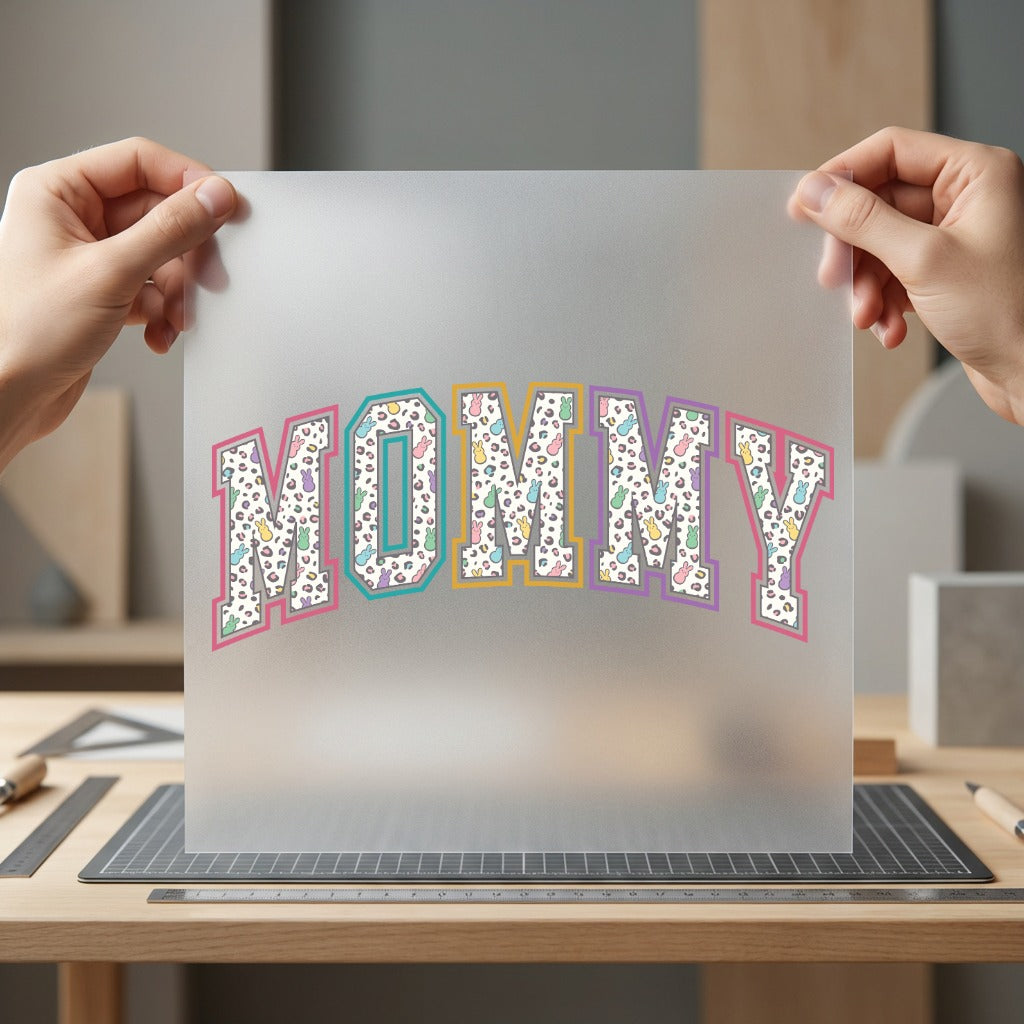 Mommy Leopard Peeps Spring Easter Spring Ready to Press DTF Transfer for Dtf
