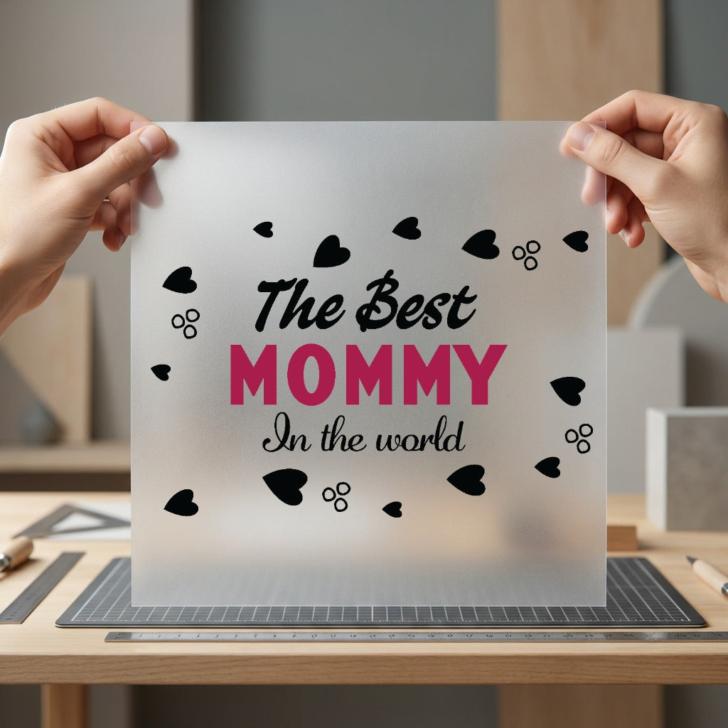 Mommy World Hearts Diy Mom Aesthetic Ready to Press DTF Transfer for Dtf
