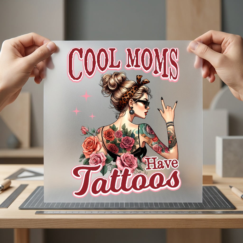 Moms Have Tattoos Rocker Mom Ready to Press DTF Transfer for Dtf