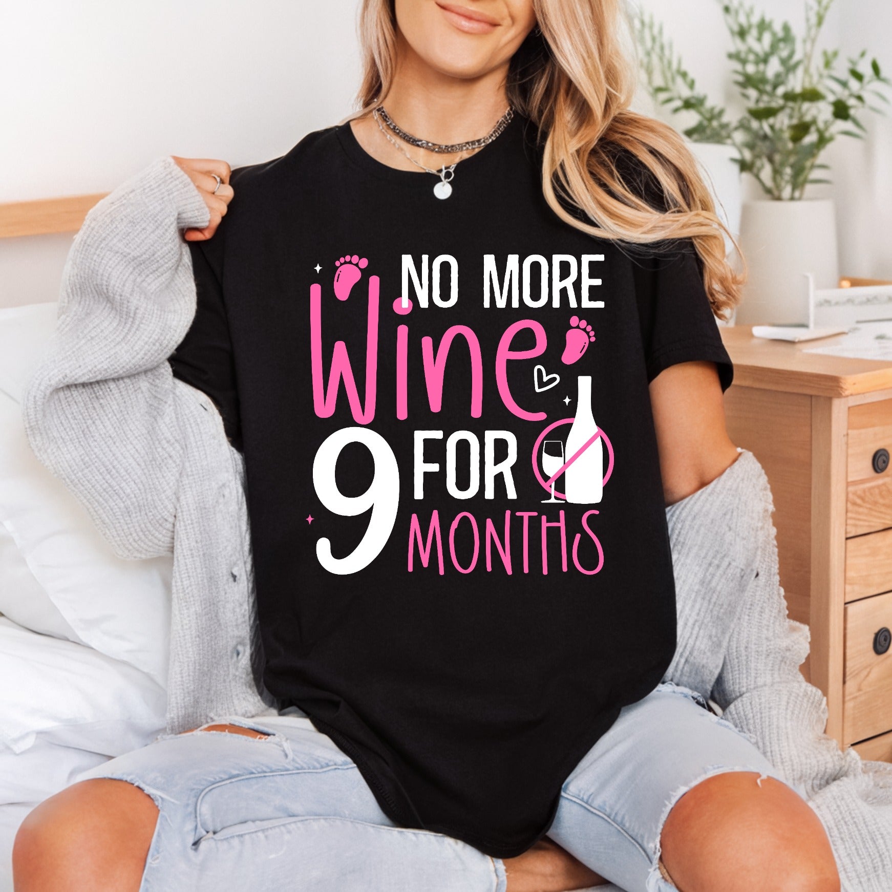 More Wine Months Pregnancy Mom Funny Ready to Press DTF Transfer for Dtf