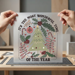 Most Wonderful Time Holiday Christmas Retro Ready to Press DTF Transfer for Dtf