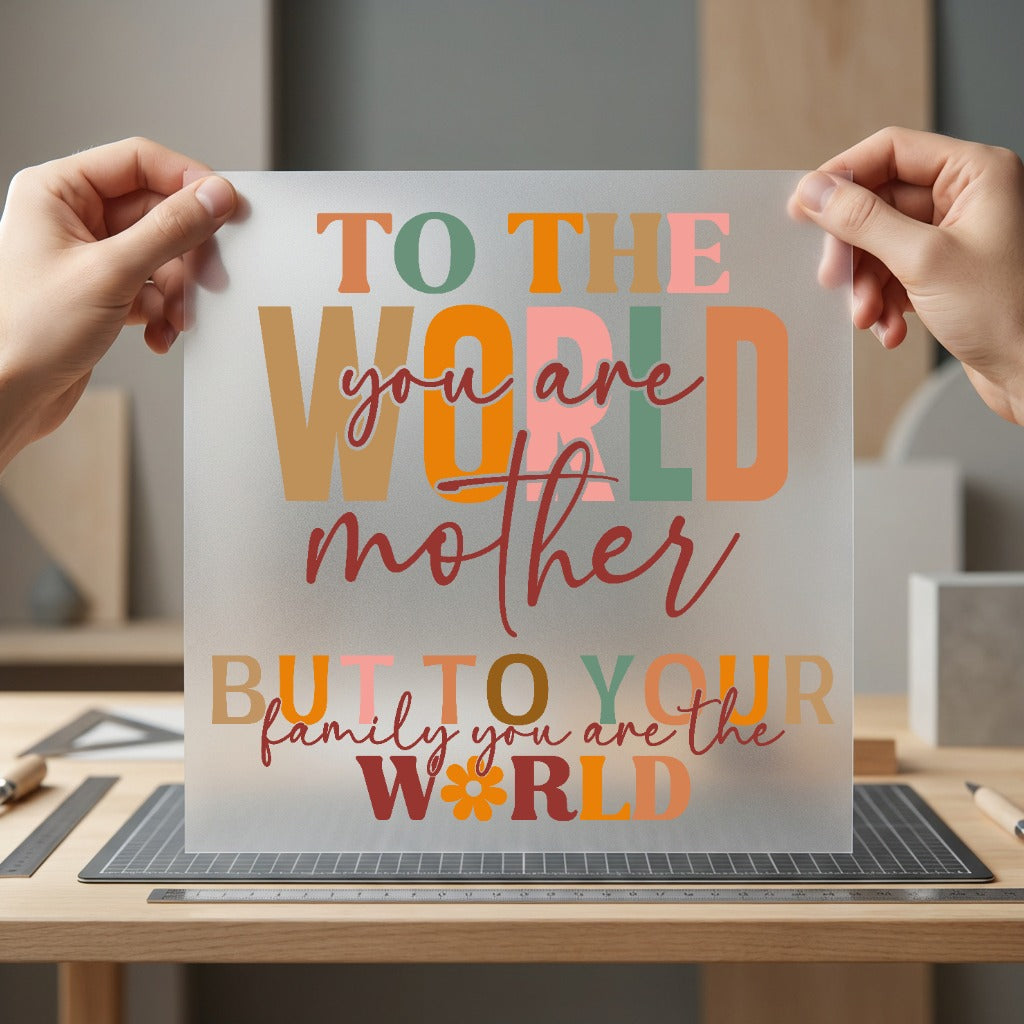 Mother Day World Quote Mom Retro Ready to Press DTF Transfer for Dtf
