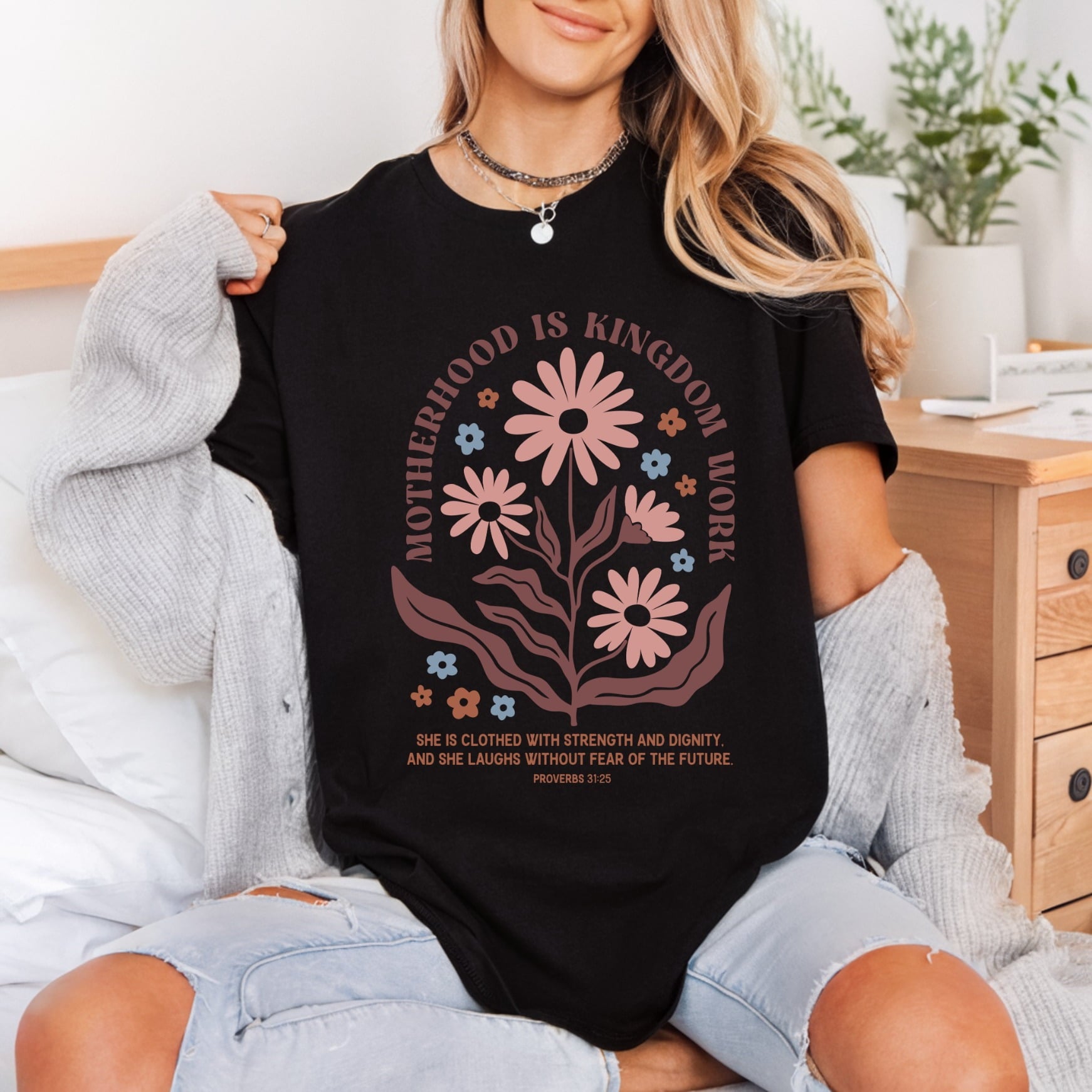 Motherhood Kingdom Work Retro Christian Faith Ready to Press DTF Transfer for Dtf