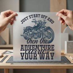 Motorcycle Adventure Biker Diy Vintage Ready to Press DTF Transfer for Dtf