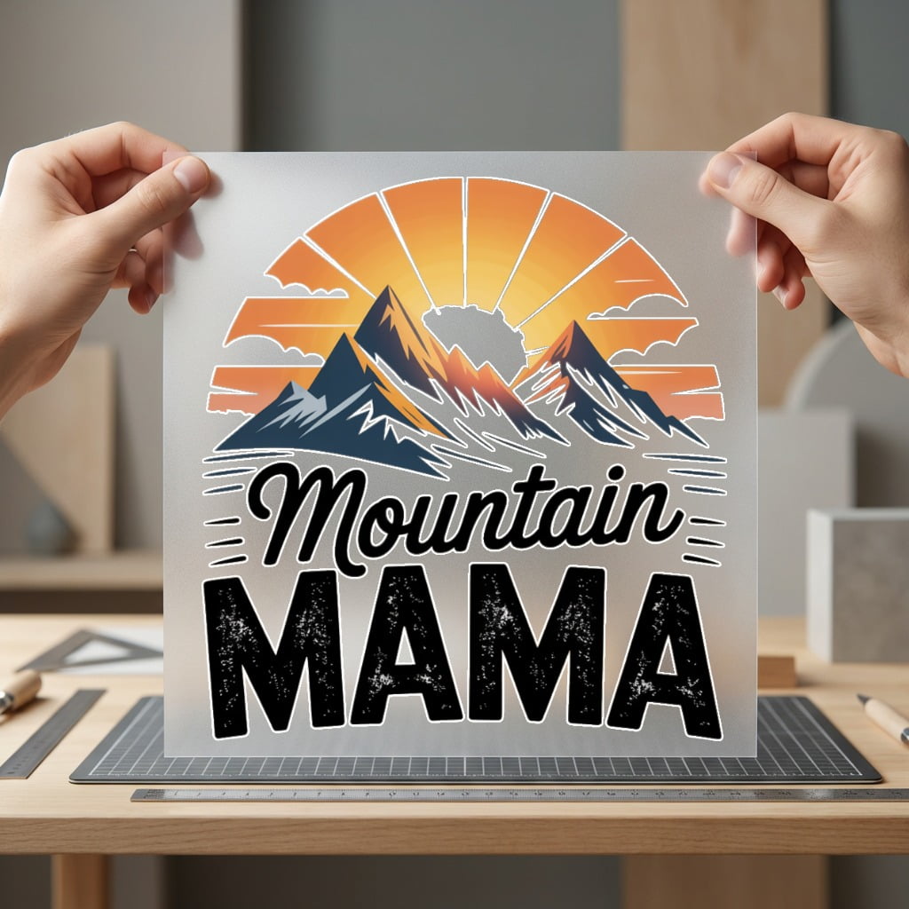 Mountain Mama Sunset Retro Mom Retro Ready to Press DTF Transfer for Dtf
