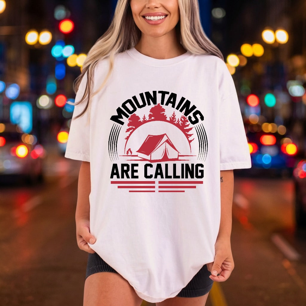 Mountains Calling Retro Camping Camping Ready to Press DTF Transfer for Dtf