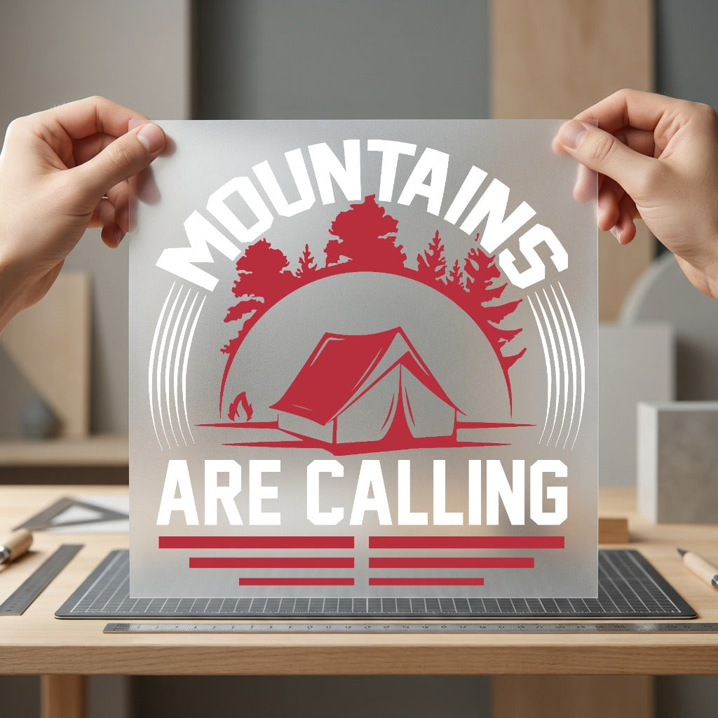 Mountains Calling Retro Camping Camping Ready to Press DTF Transfer for Dtf