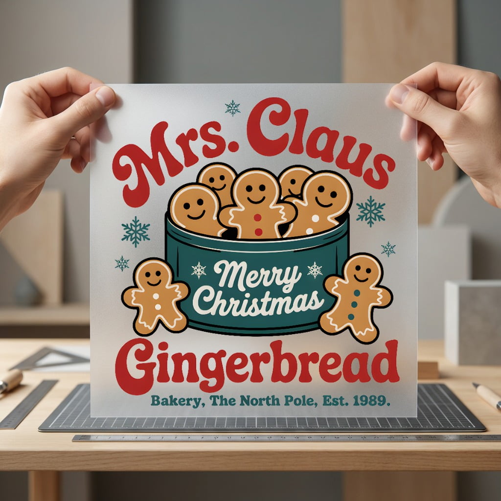 Mrs Claus Gingerbread Christmas Christmas Vintage Ready to Press DTF Transfer for Dtf