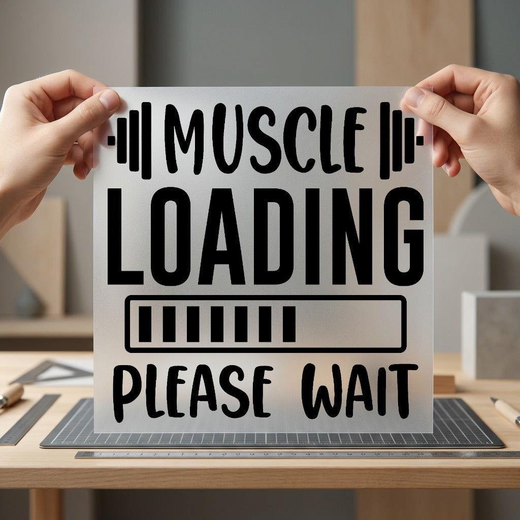 Muscle Loading Bar Gym Funny Aesthetic Ready to Press DTF Transfer for Dtf