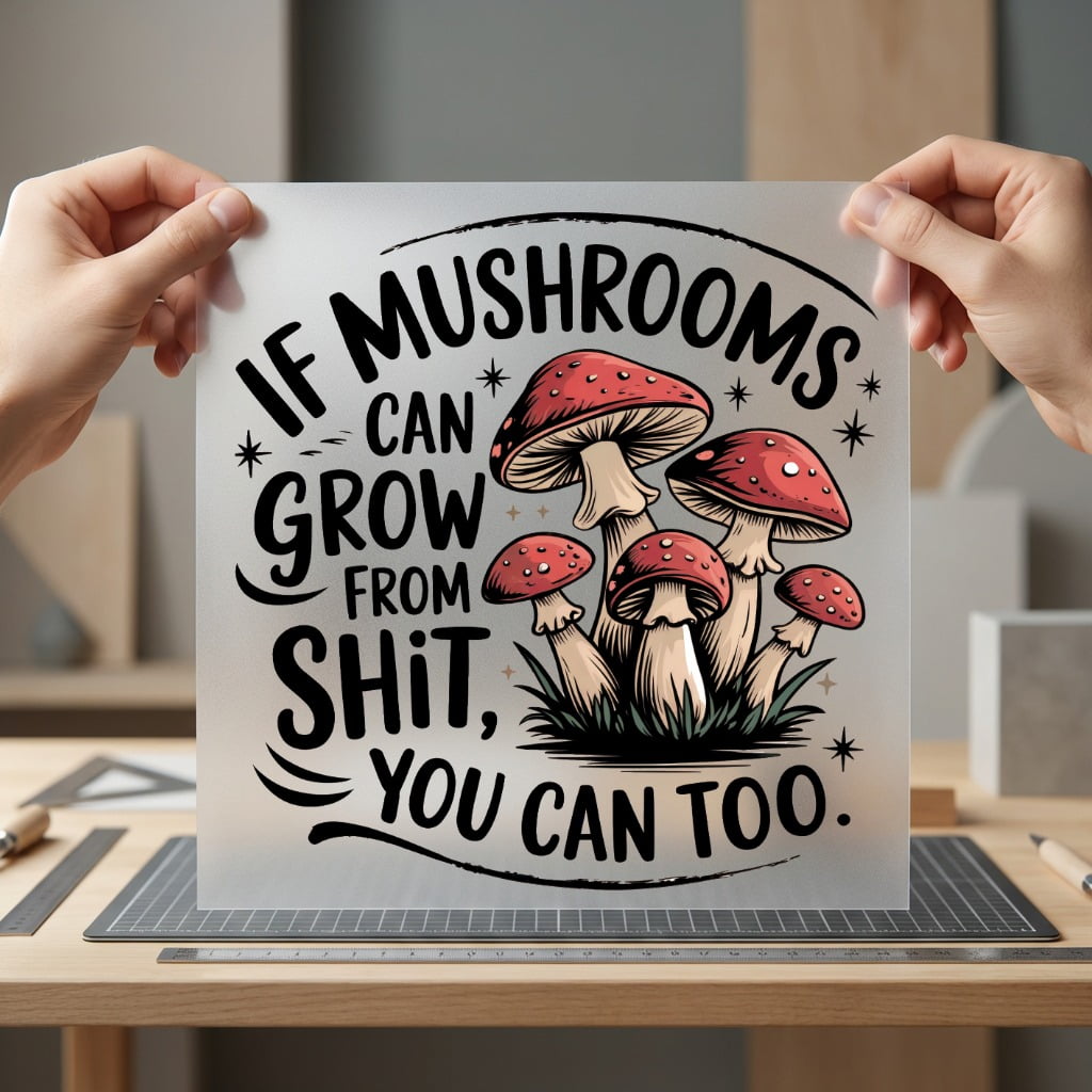 Mushroom Inspiration Quote Retro Funny Vintage Ready to Press DTF Transfer for Dtf