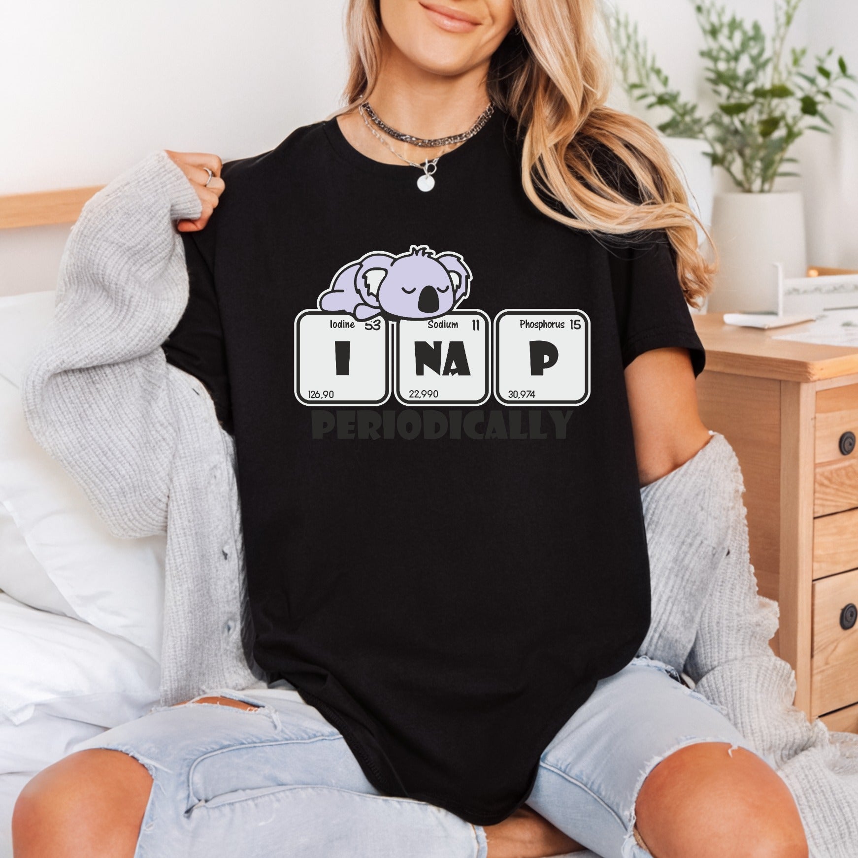 Nap Periodically Koala Science Teacher Ready to Press DTF Transfer for Dtf