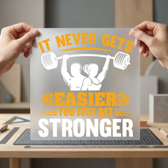 Never Gets Easier Gym Fitness Gym Ready to Press DTF Transfer for Dtf