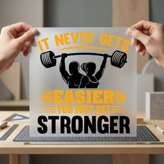 Never Gets Easier Gym Fitness Gym Ready to Press DTF Transfer for Dtf