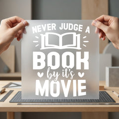 Never Judge Book Its Teacher Aesthetic Ready to Press DTF Transfer for Dtf