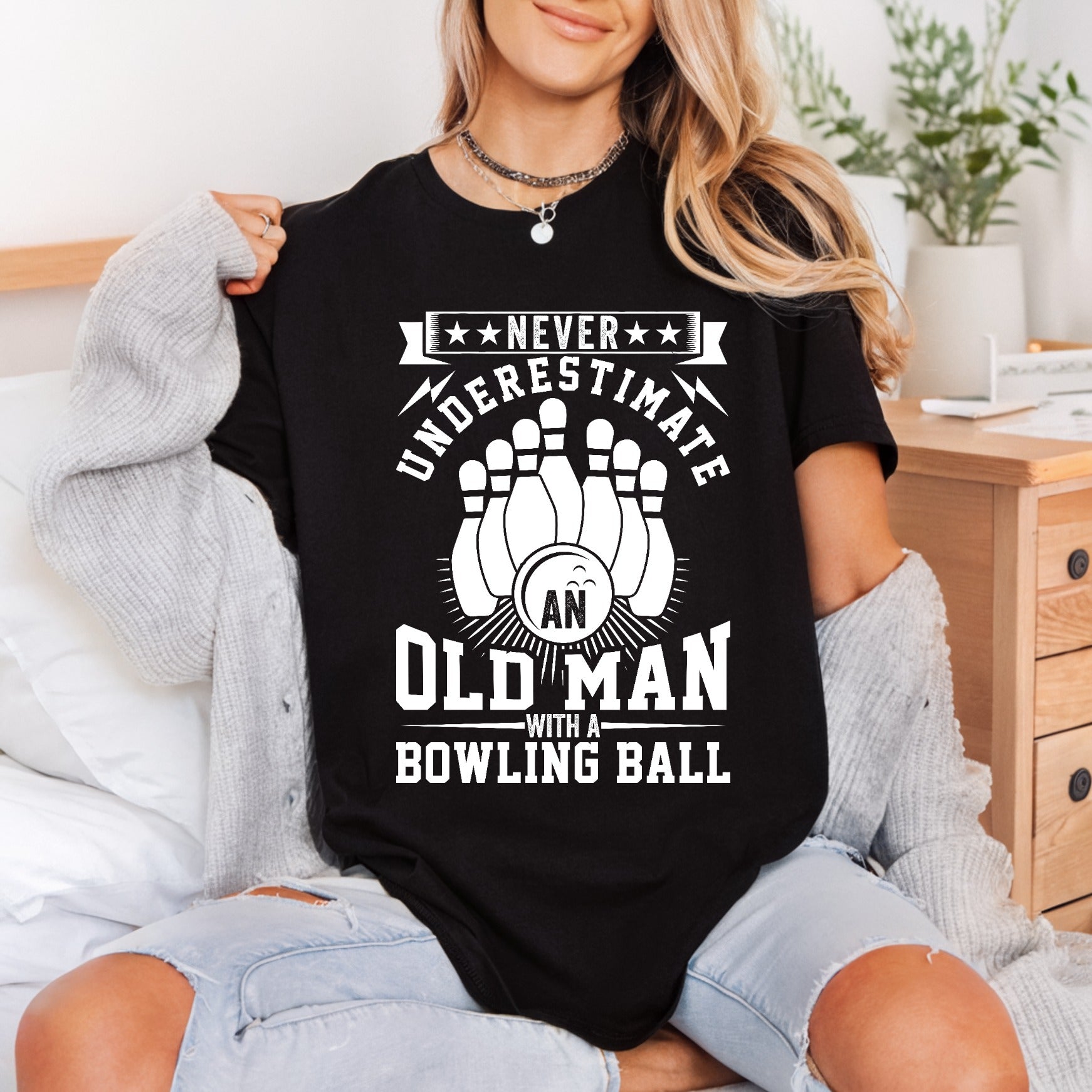 Never Underestimate Old Man Dad Grandpa Ready to Press DTF Transfer for Dtf