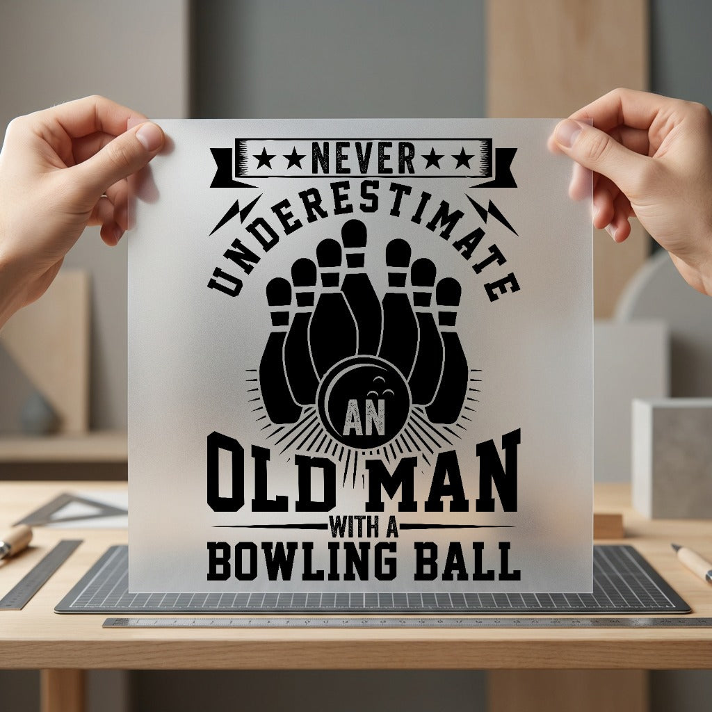 Never Underestimate Old Man Dad Grandpa Ready to Press DTF Transfer for Dtf
