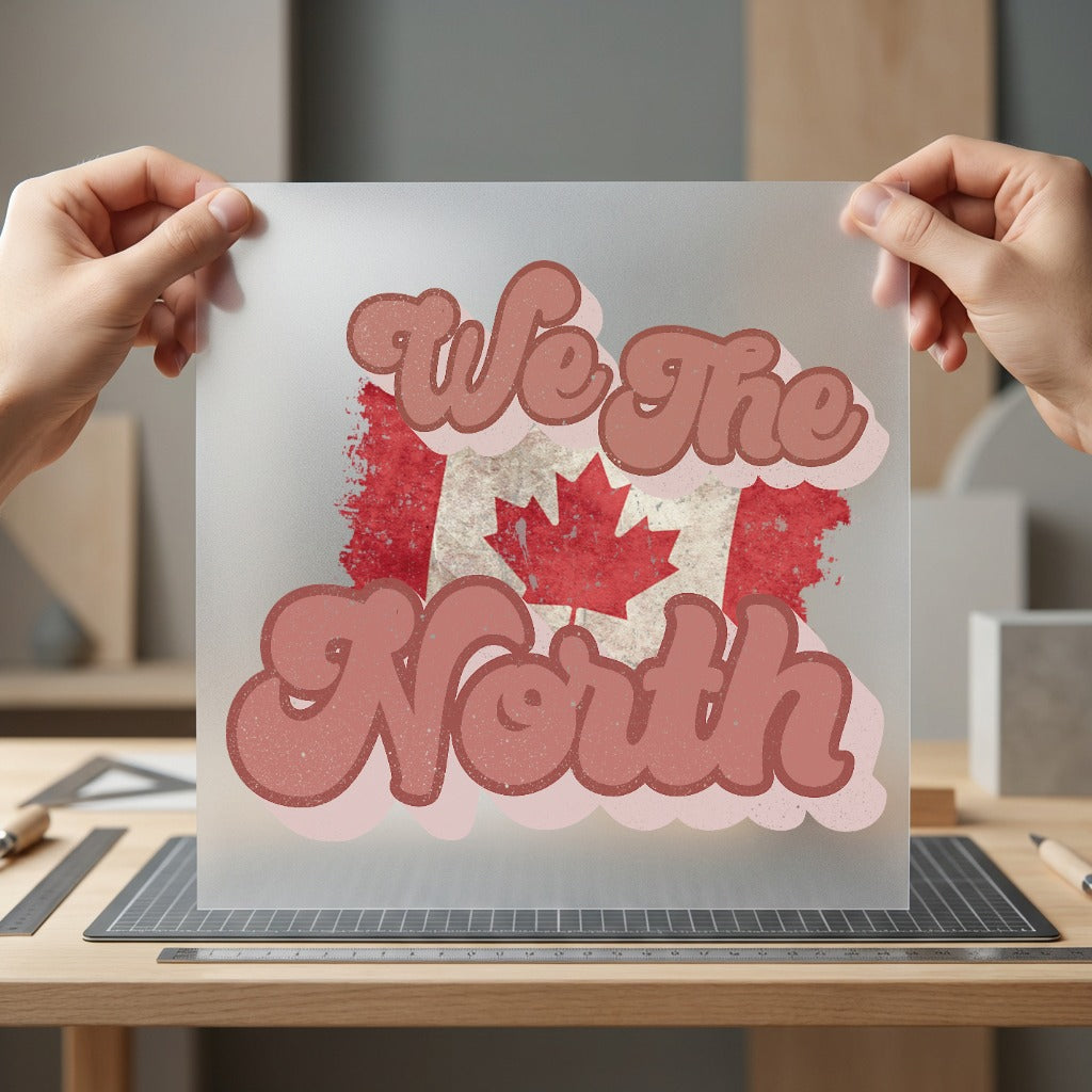 North Maple Leaf Distressed Vintage Retro Ready to Press DTF Transfer for Dtf