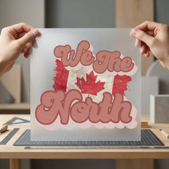 North Maple Leaf Distressed Vintage Retro Ready to Press DTF Transfer for Dtf