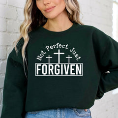 Not Perfect Just Forgiven | Crosses of Grace Sweatshirt - Luckets.com