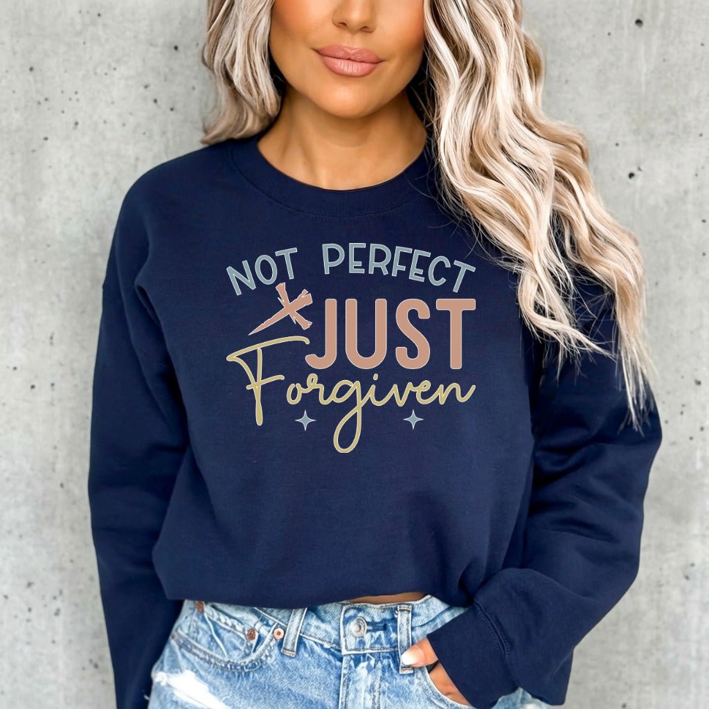 Not Perfect Just Forgiven | Grace & Redemption Sweatshirt - Luckets.com