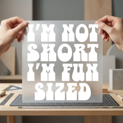 Not Short Fun Sized Funny Vintage Ready to Press DTF Transfer for Dtf