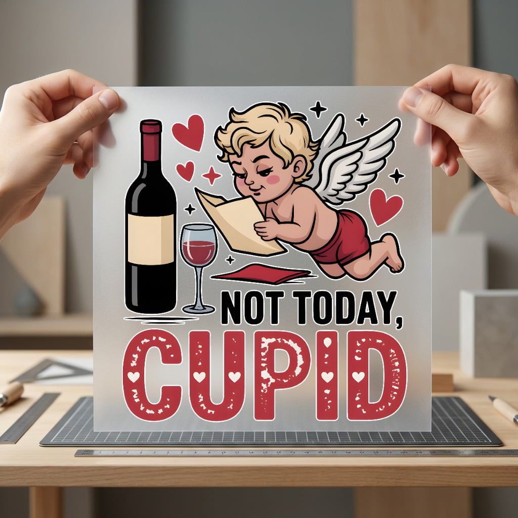 Not Today Cupid Anti-valentine Valentine Funny Ready to Press DTF Transfer for Dtf
