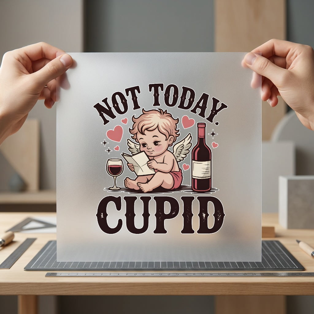 Not Today Cupid Anti-valentine Valentine Funny Ready to Press DTF Transfer for Dtf