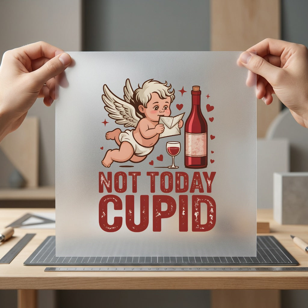 Not Today Cupid Anti-valentine Valentine Funny Ready to Press DTF Transfer for Dtf