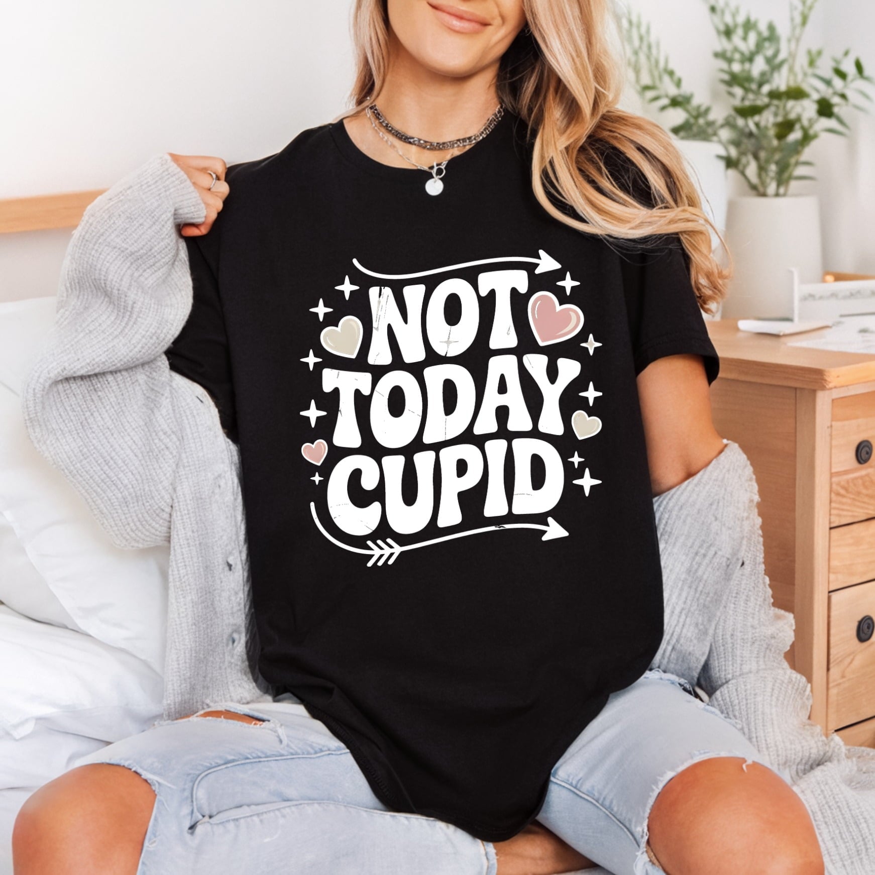Not Today Cupid Retro Valentine Funny Ready to Press DTF Transfer for Dtf