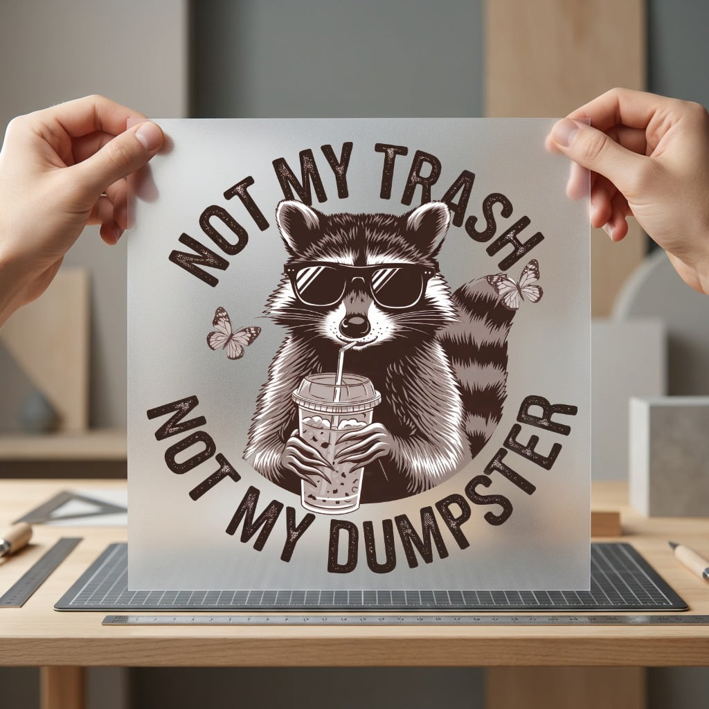 Not Trash Raccoon Funny Funny Vintage Ready to Press DTF Transfer for Dtf
