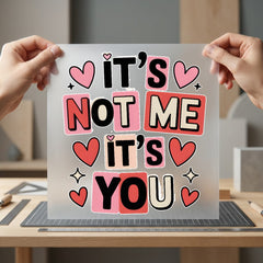 Not You Retro Love Valentine Funny Ready to Press DTF Transfer for Dtf