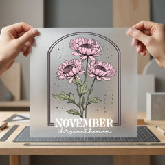 November Chrysanthemum Floral Diy Cottagecore Collection Nature & Wildlife Collection Ready to Press DTF Transfer for Dtf