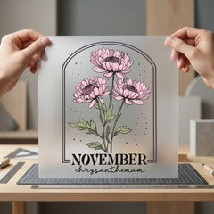 November Chrysanthemum Floral Diy Cottagecore Collection Nature & Wildlife Collection Ready to Press DTF Transfer for Dtf