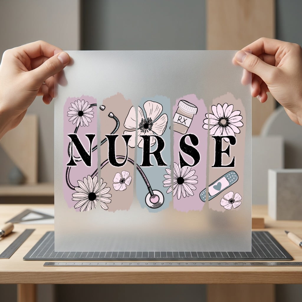 Nurse Floral Stethoscope Medical Nurse Vintage Ready to Press DTF Transfer for Dtf