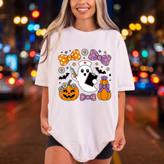 Nurse Ghost Pumpkins Halloween Halloween Nurse Ready to Press DTF Transfer for Dtf