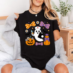 Nurse Ghost Pumpkins Halloween Halloween Nurse Ready to Press DTF Transfer for Dtf