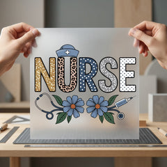 Nurse Leopard Polka Dot Nurse Retro Ready to Press DTF Transfer for Dtf
