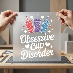 Obsessive Cup Disorder Retro Mom Funny Ready to Press DTF Transfer for Dtf