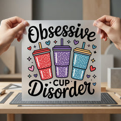 Obsessive Cup Disorder Retro Mom Funny Ready to Press DTF Transfer for Dtf