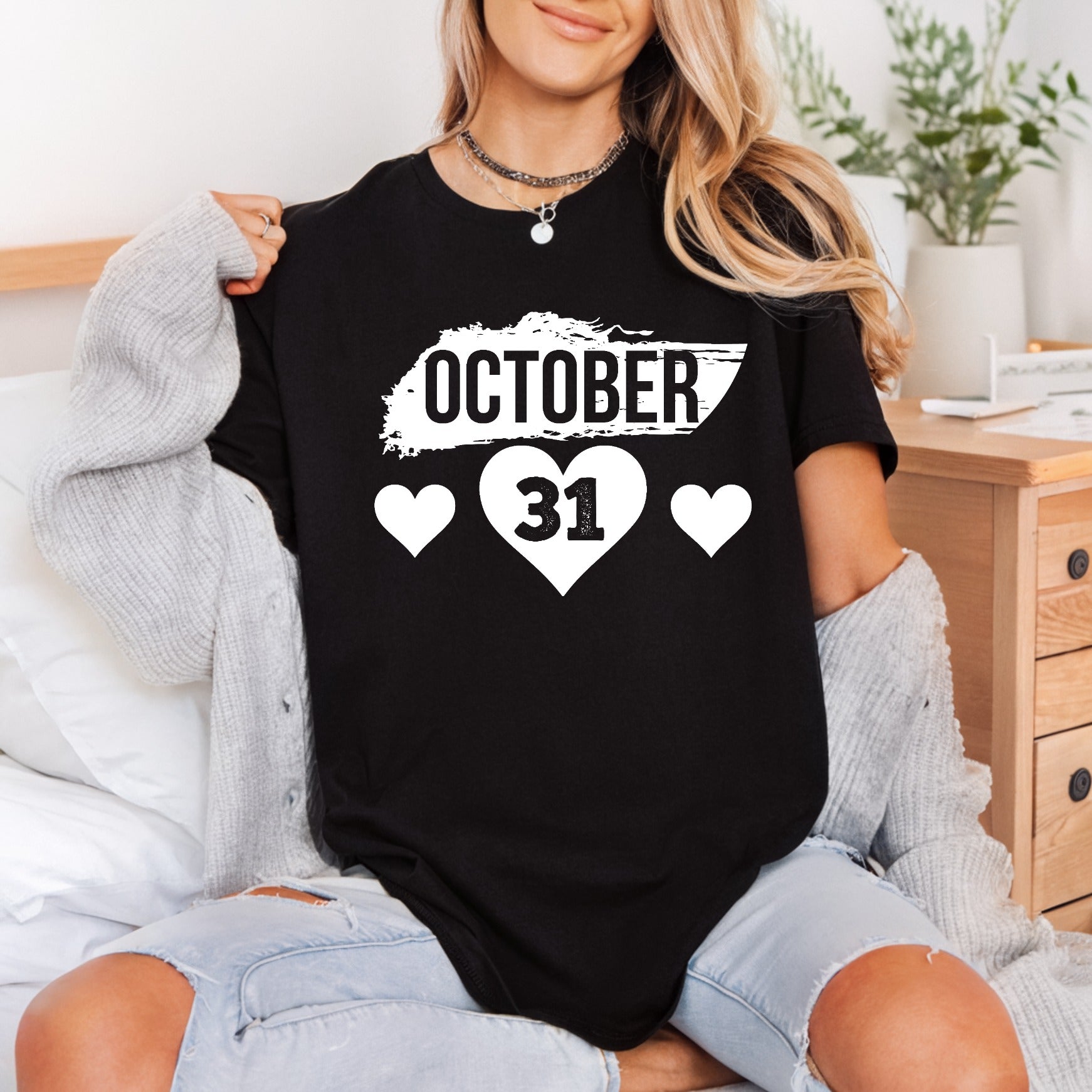 October Hearts Spooky Diy Halloween Vintage Ready to Press DTF Transfer for Dtf