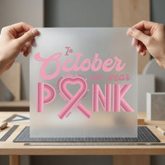October Wear Pink Breast Vintage Retro Ready to Press DTF Transfer for Dtf