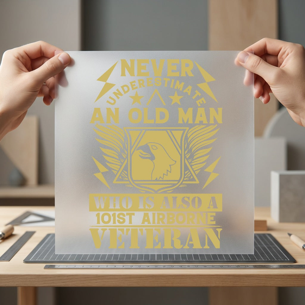 Old Man 101st Airborne Usa Freedom Ready to Press DTF Transfer for Dtf