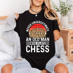 Old Man Chess Retro Grandpa Retro Ready to Press DTF Transfer for Dtf