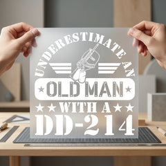 Old Man Dd-214 Veteran Patriotic Usa Ready to Press DTF Transfer for Dtf