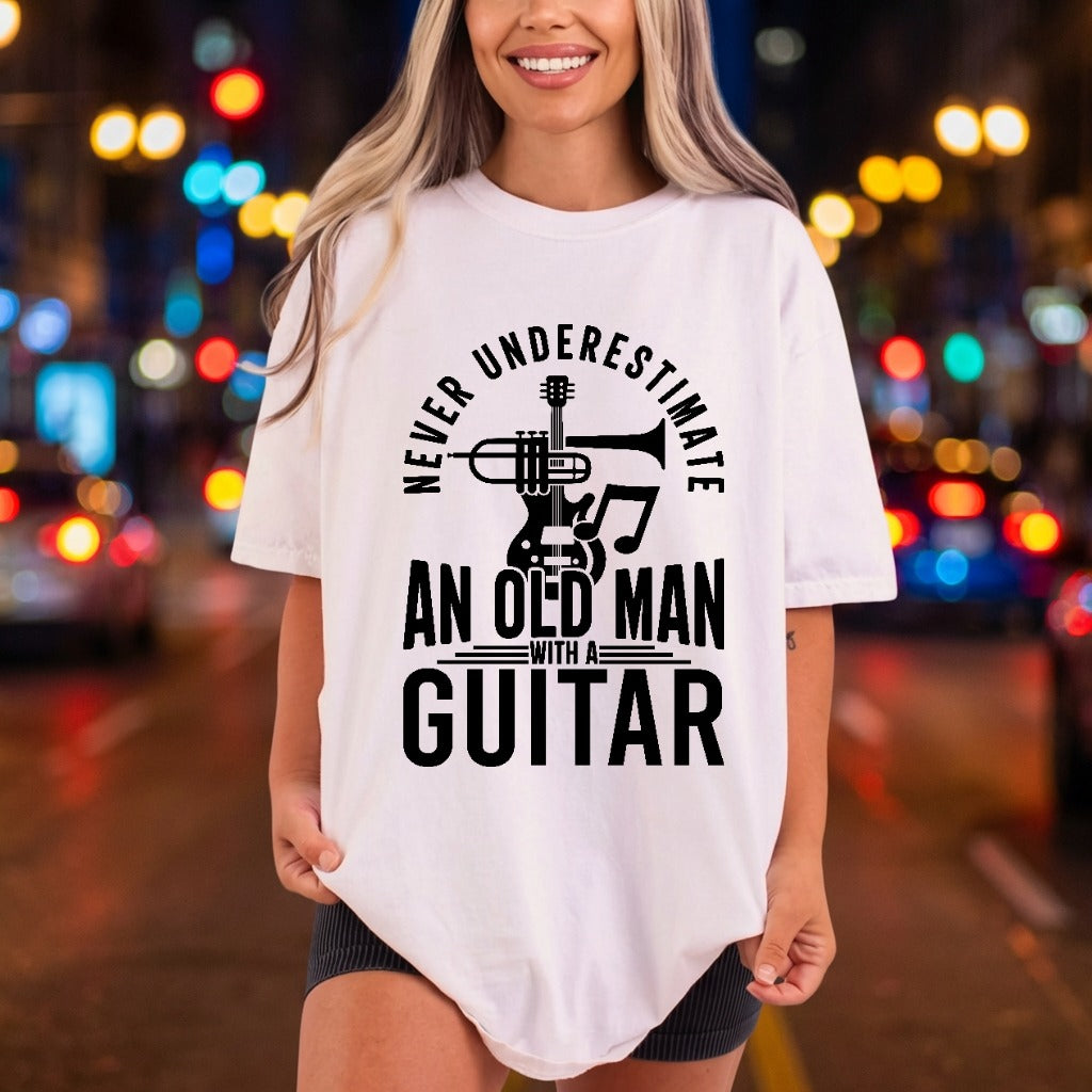 Old Man Guitar Phrase Dad Grandpa Ready to Press DTF Transfer for Dtf
