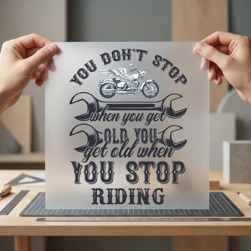 Old You Stop Riding Dad Vintage Ready to Press DTF Transfer for Dtf