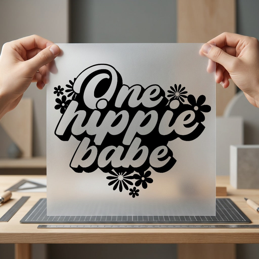 One Hippie Babe Retro Retro Boho Ready to Press DTF Transfer for Dtf